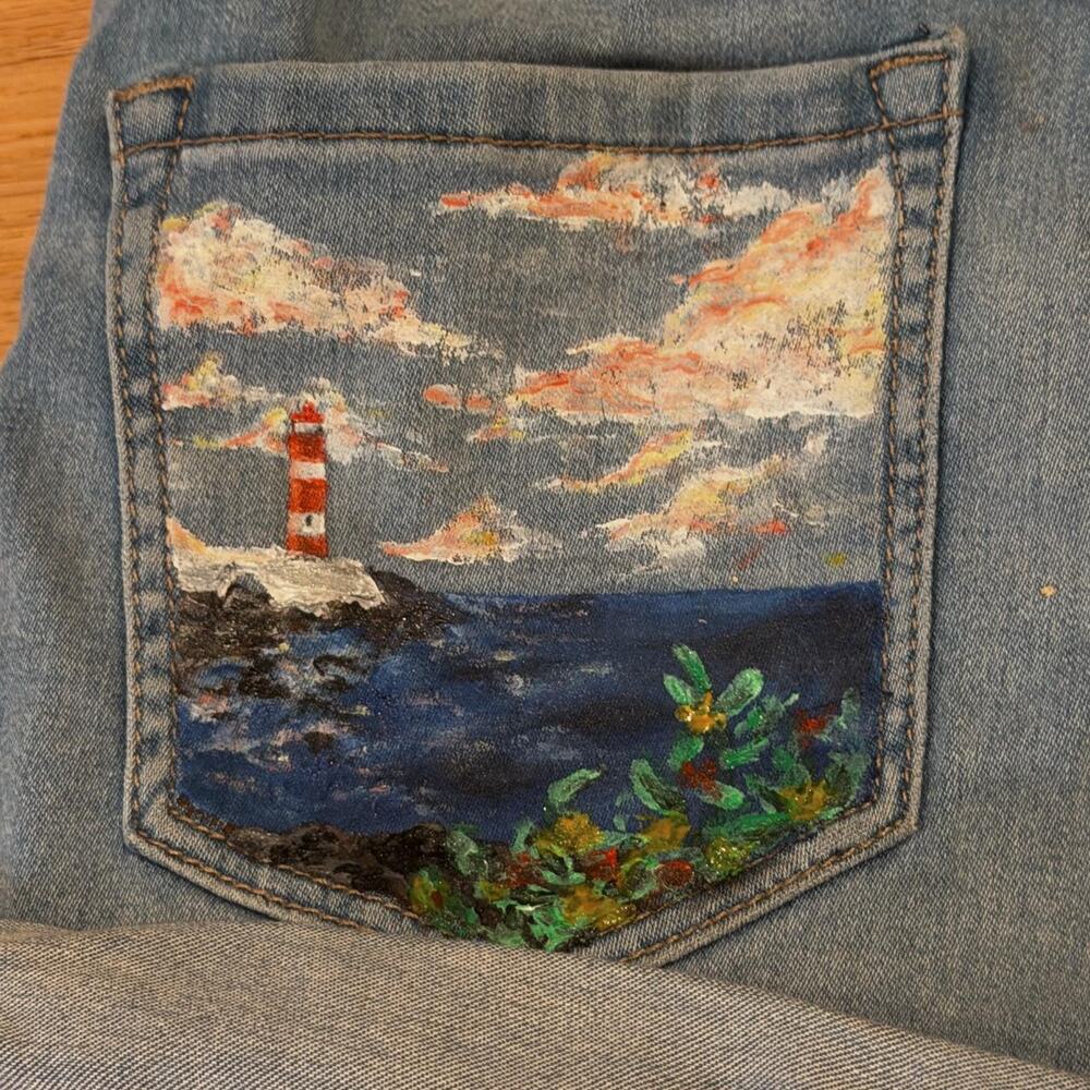 Hand painted jean shorts 2020
